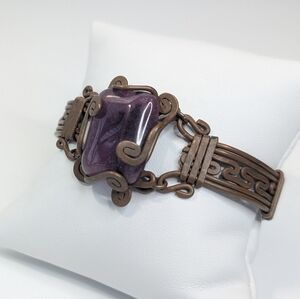 Amethyst & Copper Artisan Bracelet